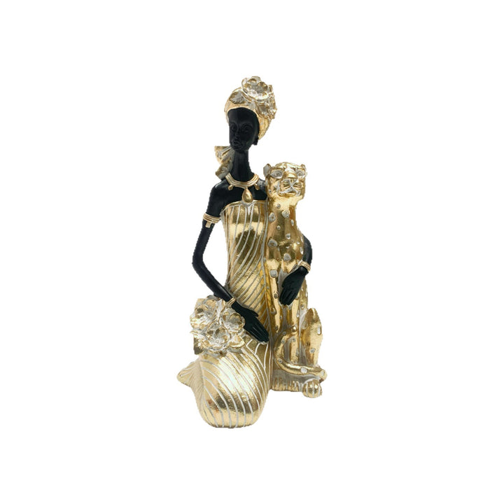 Elegant sculpture with leopard casting Kalsten