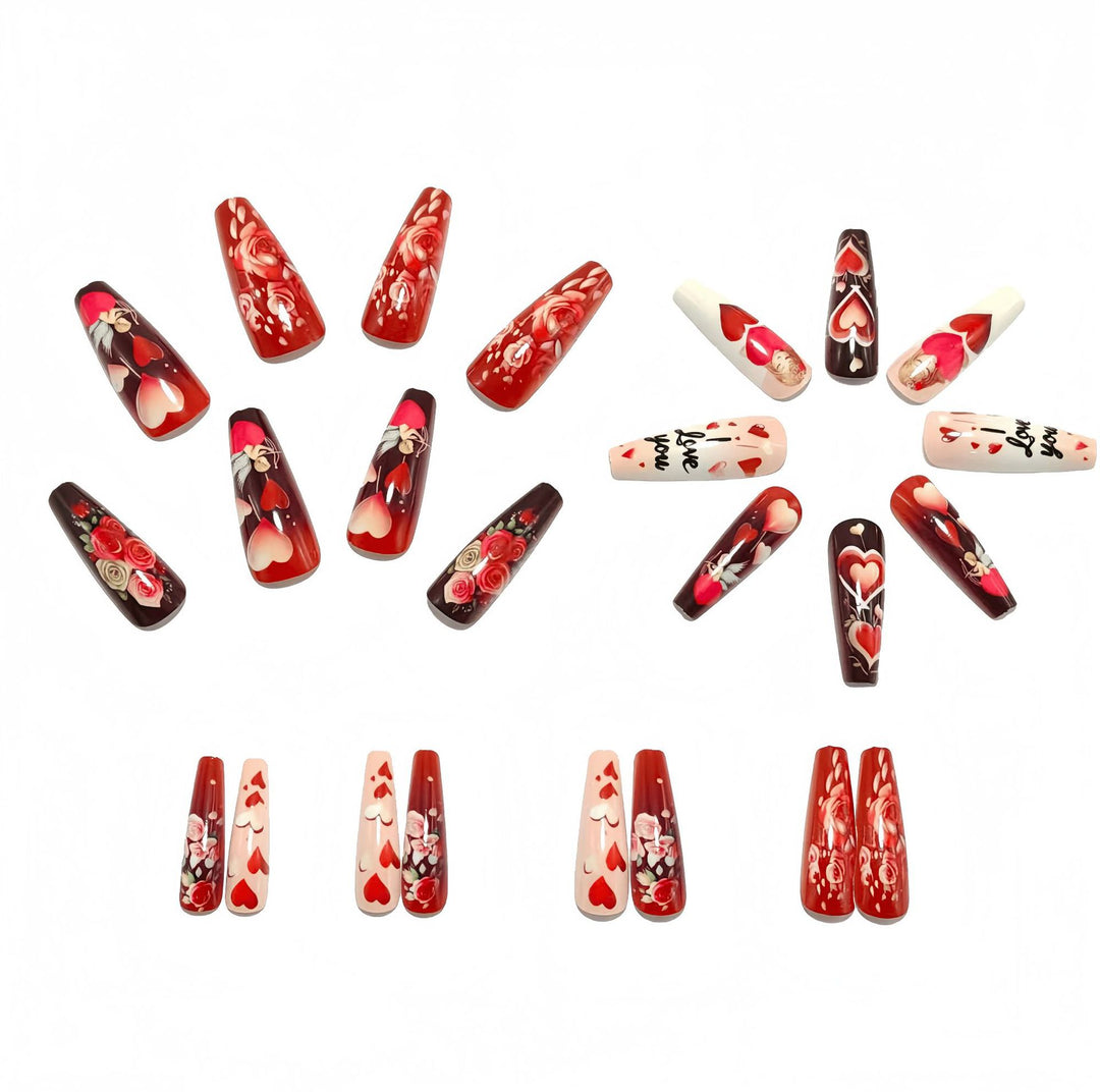 Artificial Nails in Romantic Heart Design Kalsten
