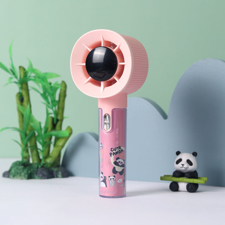 Cooling portable rechargeable handheld misting fan with cute panda print Kalsten