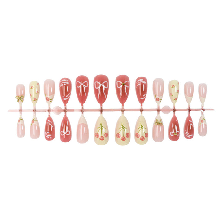 Artificial nail set with floral accents and elegant glitter Kalsten