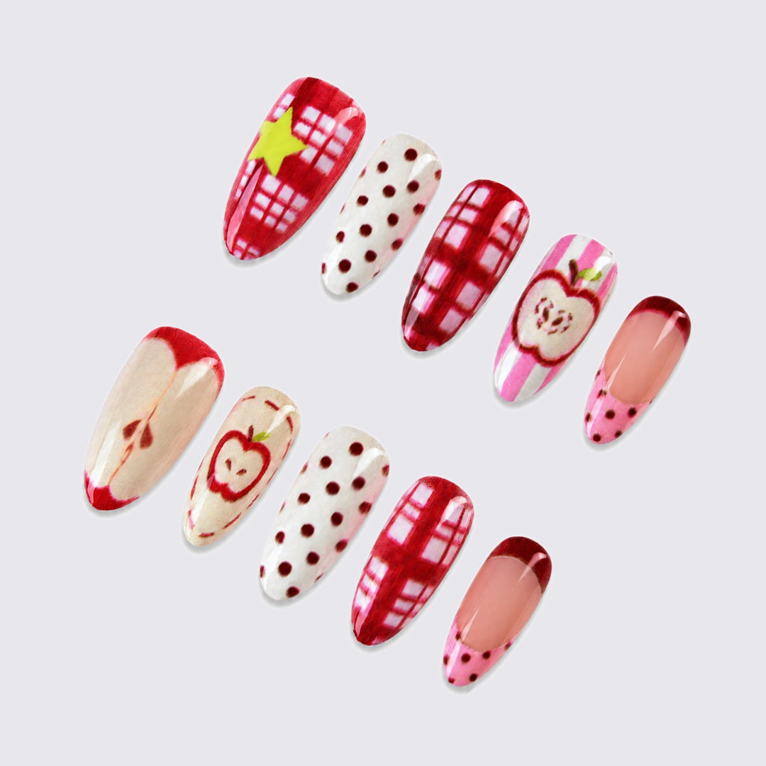 Stylish art nail set with cheerful fruit designs Kalsten