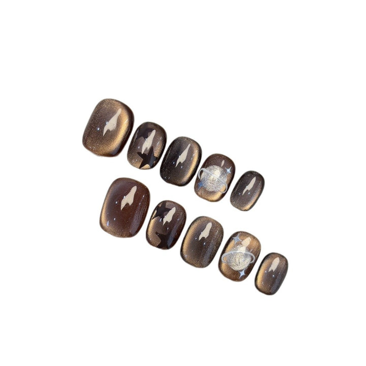 Artificial nail set with star and planet design Kalsten