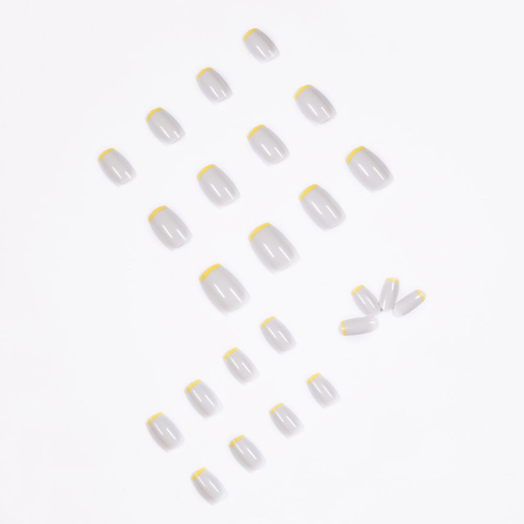 Artistic nail extensions with modern French-tip design Kalsten