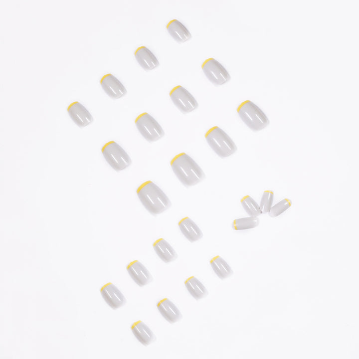 Artistic nail extensions with modern French-tip design Kalsten