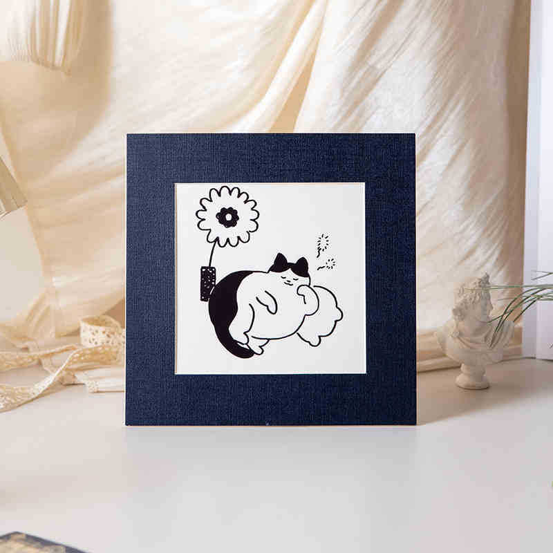 Artistic Cat Illustration Picture Frame for Home