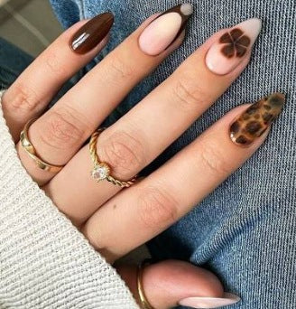Floral Articulated Acrylic Nail Extensions Kalsten