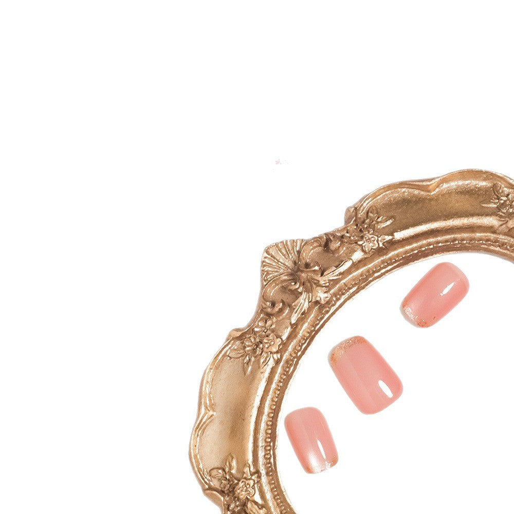Glossy French Tip Press-On Nails with Shimmer Effects Kalsten