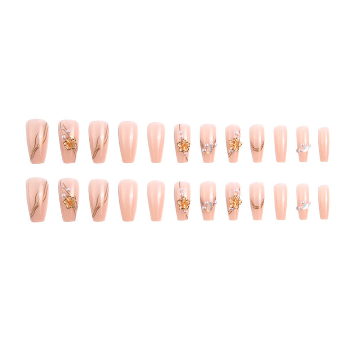 Artificial nail set with elegant floral and luxurious decorations Kalsten