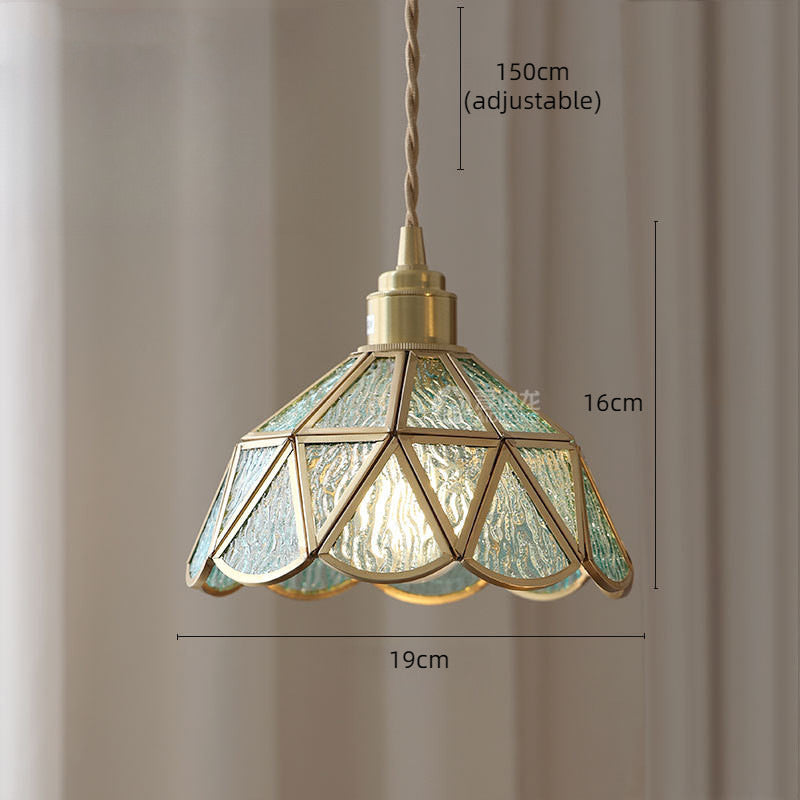 Adjustable Vintage Glass Pendant Light
