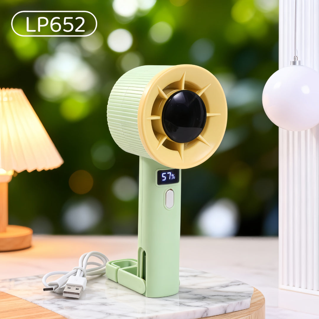 Ladies Portable Hand Fan with LCD Display and USB Charging Function Kalsten