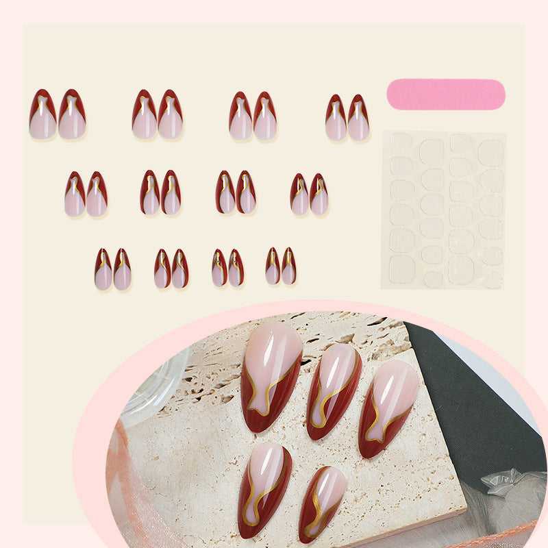 Artistic Nail Art Set with Elegant Swirl Design kalsten