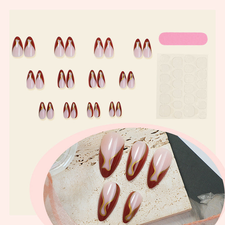 Artistic Nail Art Set with Elegant Swirl Design kalsten