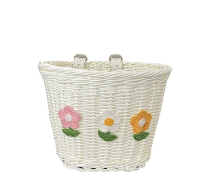 Floral Embroidered Woven Storage Basket Kalsten
