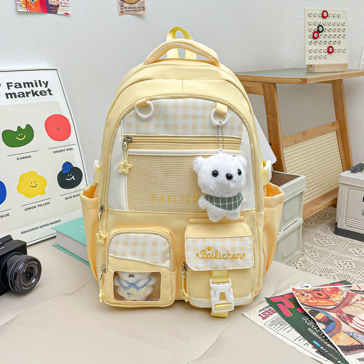 Trendy Checked Multifunctional Backpack