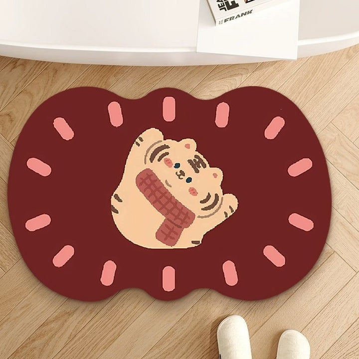 Playful Elephant-Themed Bath Mat