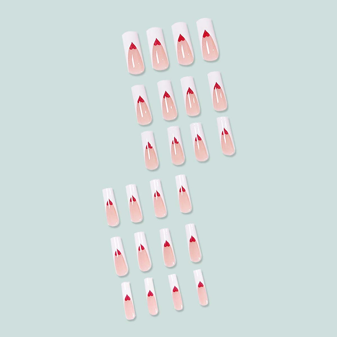 Artful nail extensions with heart design Kalsten