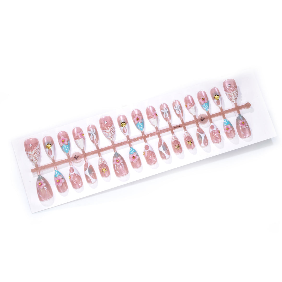Beach-Inspired Decorative Press-On Nail Set Kalsten