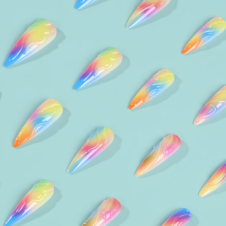 Gradient Color Artificial Nails Kalsten