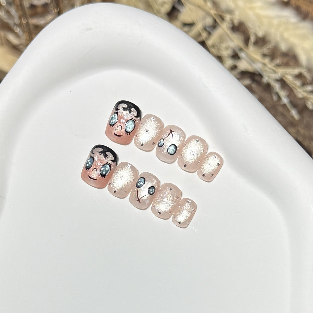Playful Cherry-Themed Press-On Nail Set Kalsten
