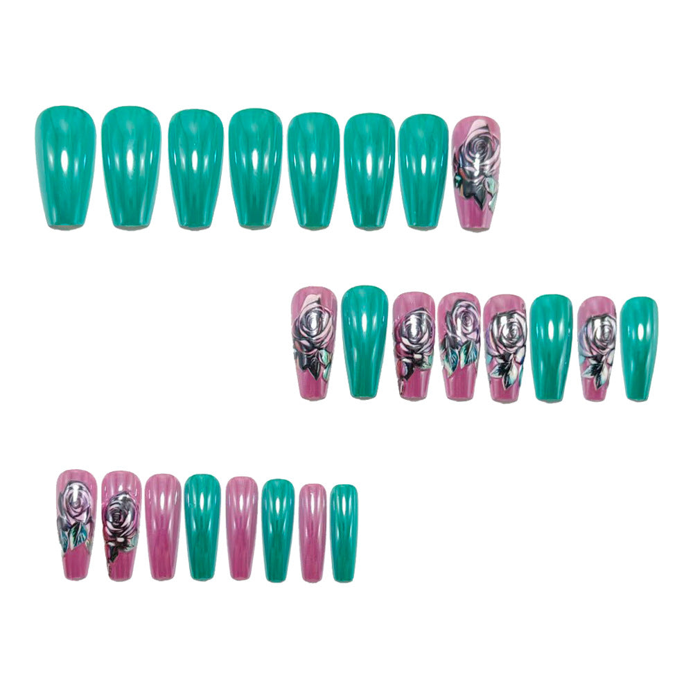 Artificial nails with elegant rose design Kalsten
