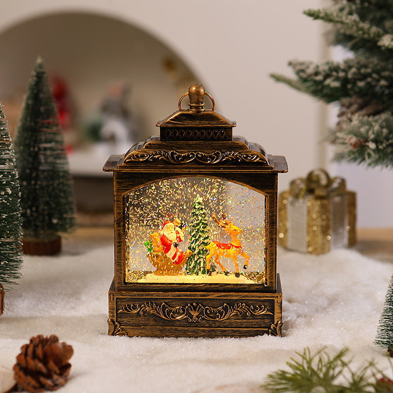 Nostalgic Christmas lantern with moving snowfall scene Kalsten