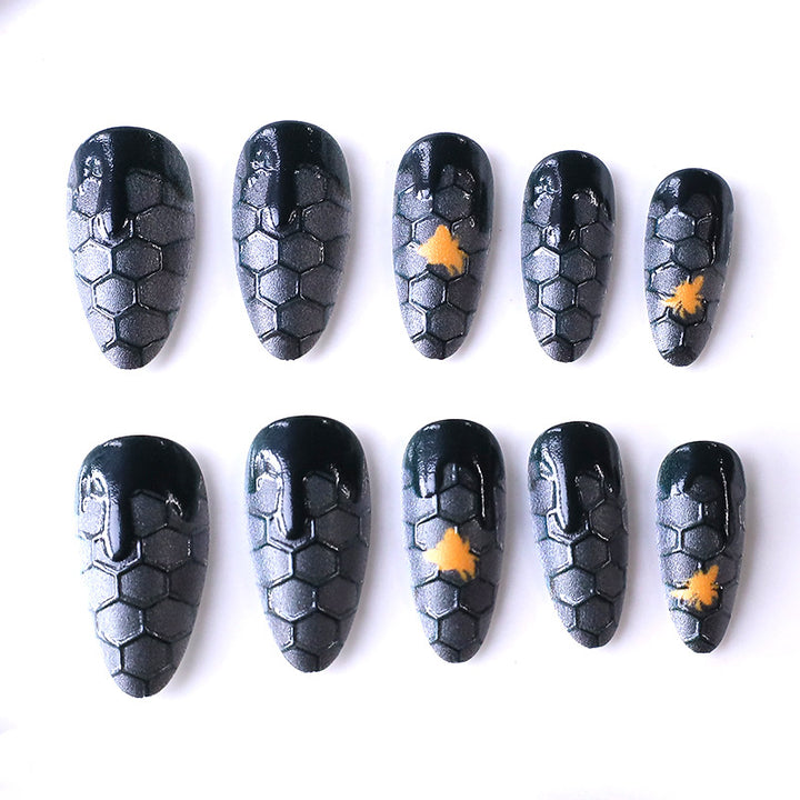 Artistic Hexagonal Nail Art Extensions Kalsten