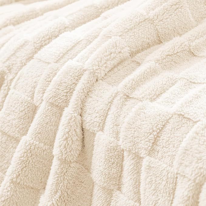 Textured Plush Home Throw Blanket