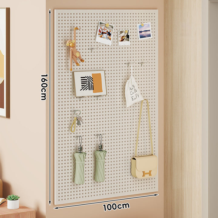 Wall-Mounted Perforated Metal Pegboard Organizer Panel