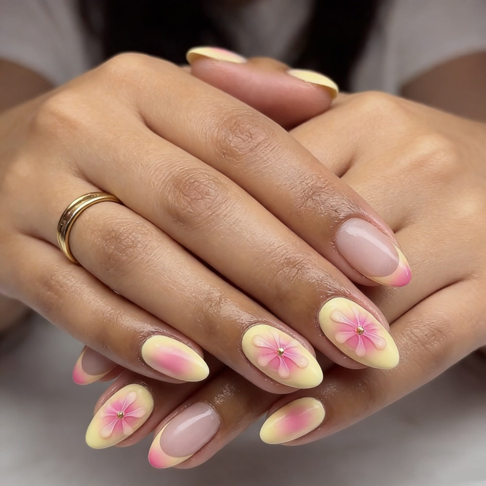 Artificial nails with flower decoration Kalsten