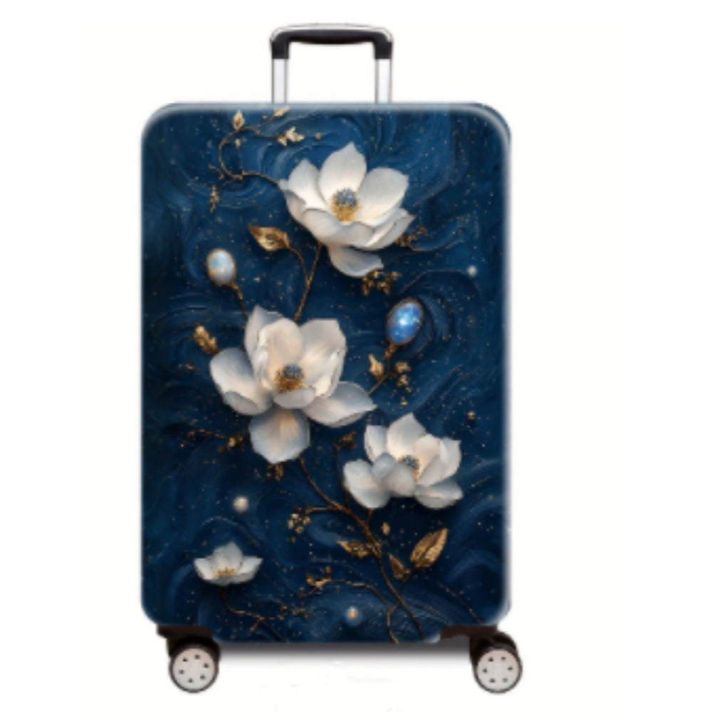 Women's hard-shell travel suitcase with elegant lotus design Kalsten