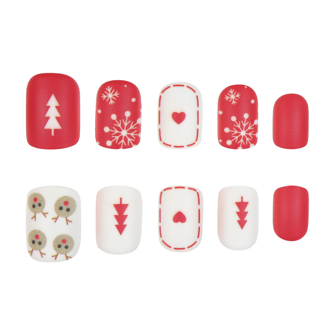 Festive Holiday-Themed Press-On Nail Art Set Kalsten