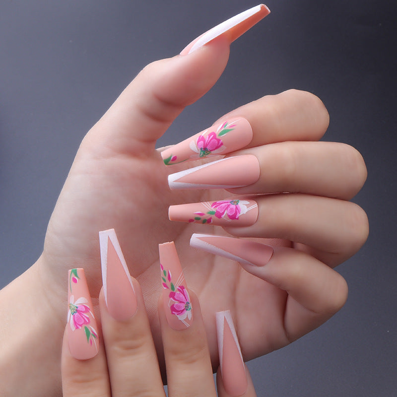 Floral Art Long Stiletto Press-On Nails Kalsten