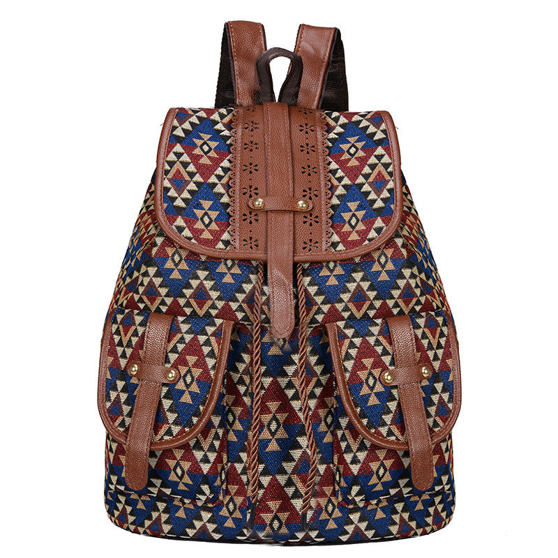 Bohemian Ethnic Print Backpack Kalsten