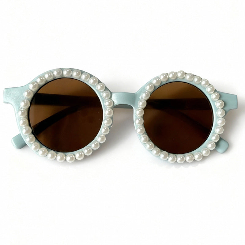 Elegant Pearl-Embellished Round Sunglasses Kalsten
