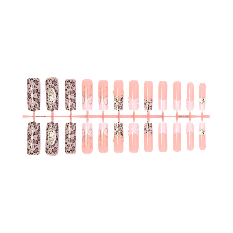 Premium Decorative Press-On Nail Art Set with Elegant Leopard Patterns Kalsten