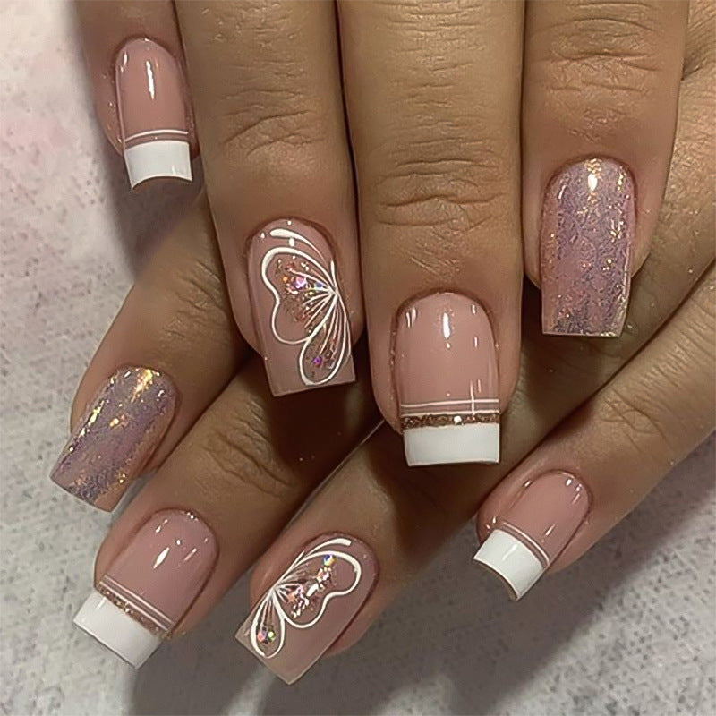 Artful Nail Art with Delicate Butterfly Motif Kalsten