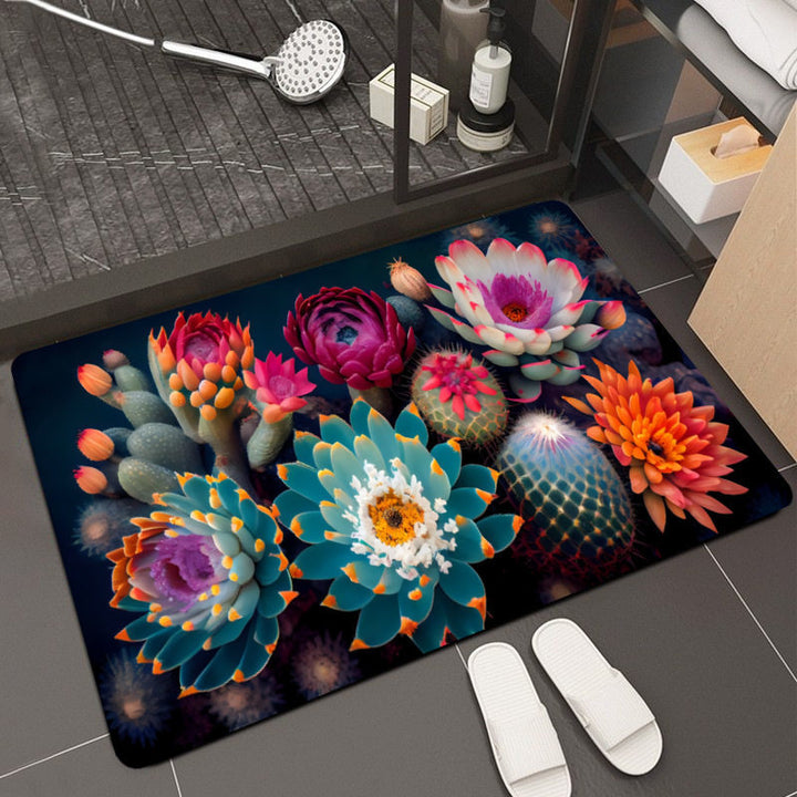 Floral Design Memory Foam Bath Mat Kalsten