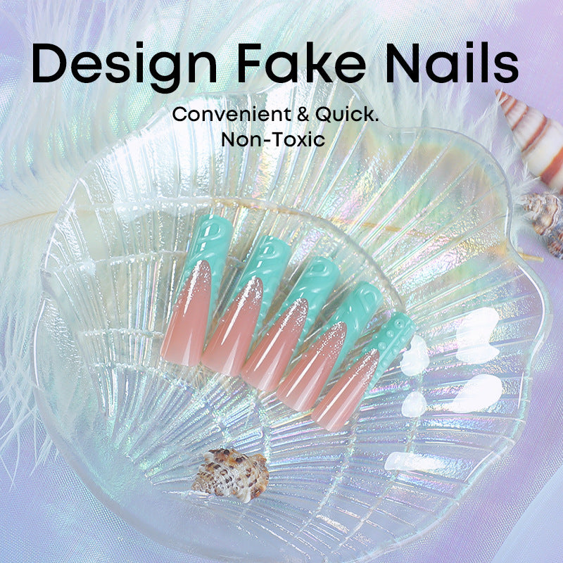 Elegant Artificial Nail Set with Glitter Accents Kalsten