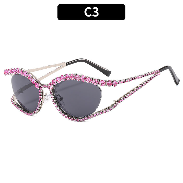 Glamorous Rhinestone Cat-Eye Sunglasses