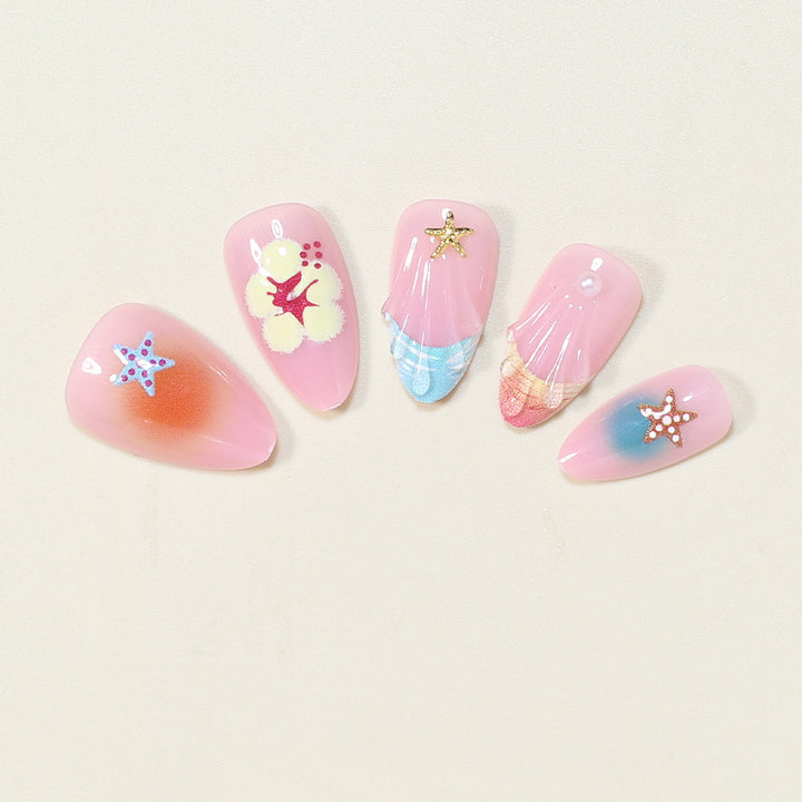 Artistic Ocean-Inspired Press-On Nail Art Kalsten