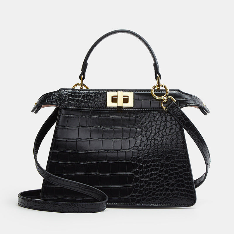Crocodile Effect Structured Handbag