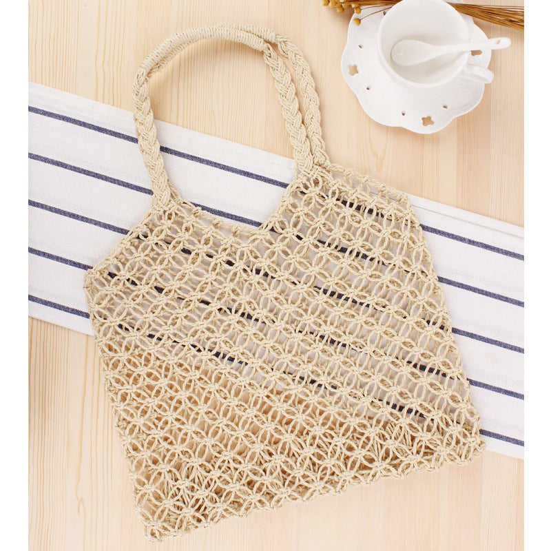 Fashionable net tote bag made from natural materials Kalsten