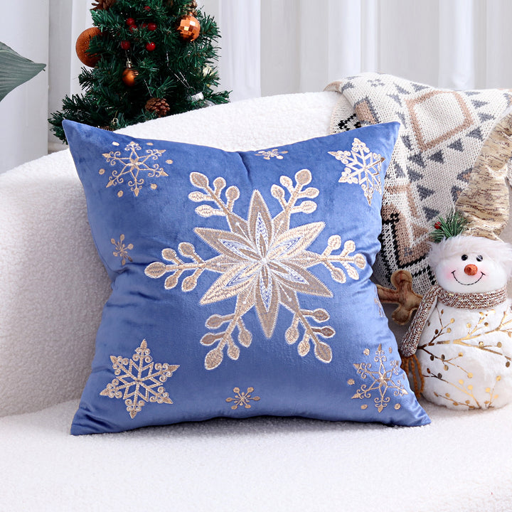 Decorative Holiday Throw Pillow with Deer Silhouette