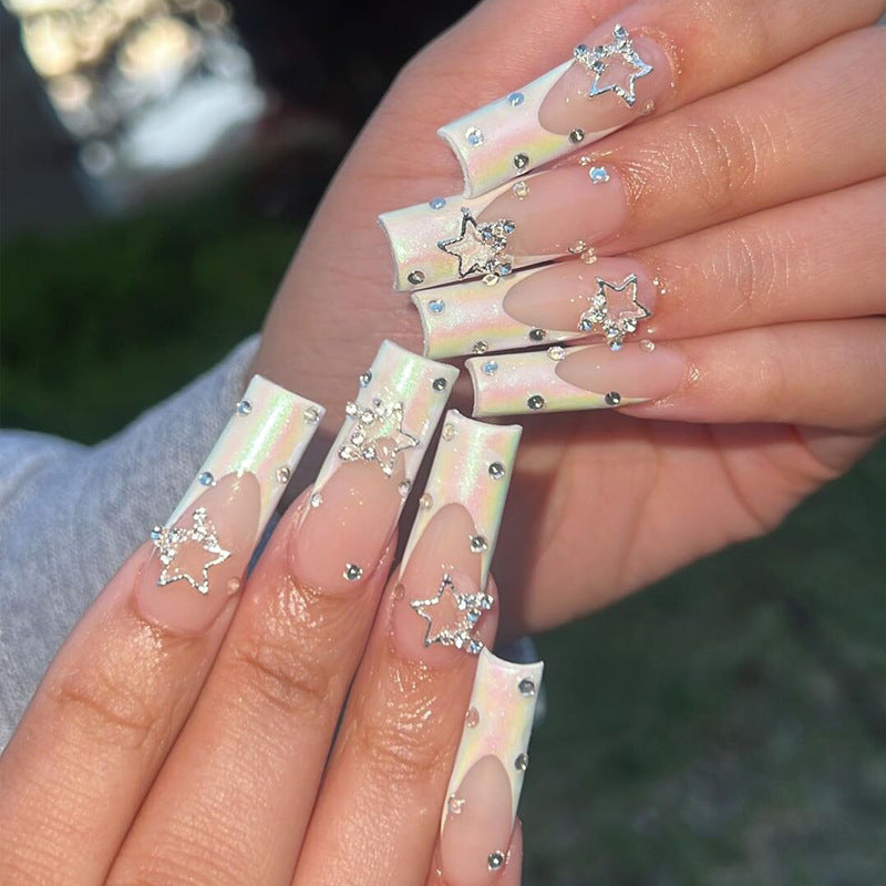 Glamorous Glittery Stiletto Press-On Nails Kalsten