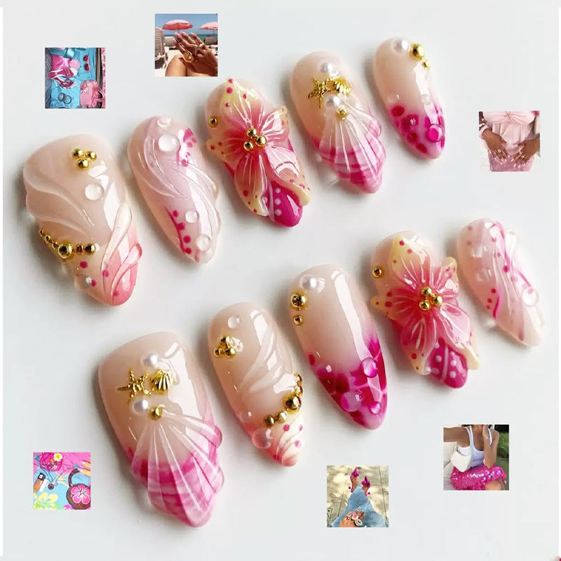 Shell-Inspired Decorative Press-On Nails Kalsten