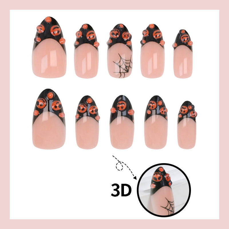 Halloween Art Nail Set with Creative Pumpkin and Spider Designs Kalsten
