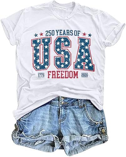 Unisex nan Patriotic semiquincentennial graphic cotton tee with distressed American flag and We the People print Kalsten
