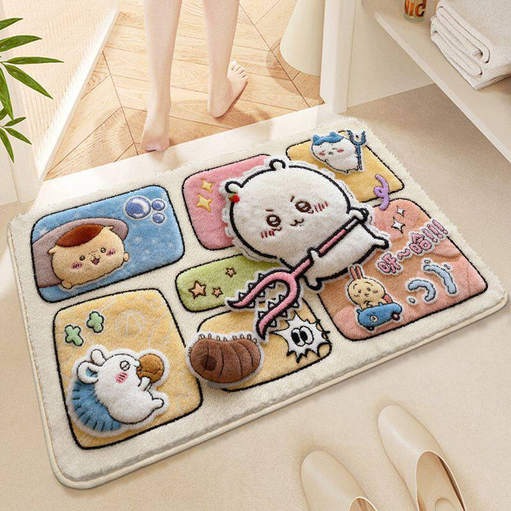 Cute Cartoon Animal-Themed Plush Bath Mat