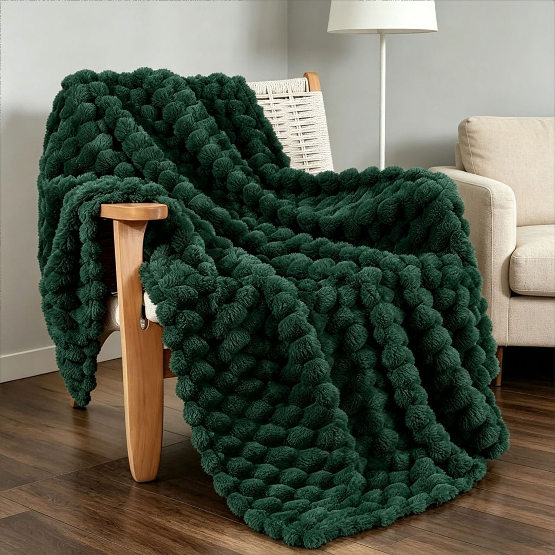 Plush Textured Decorative Throw Blanket