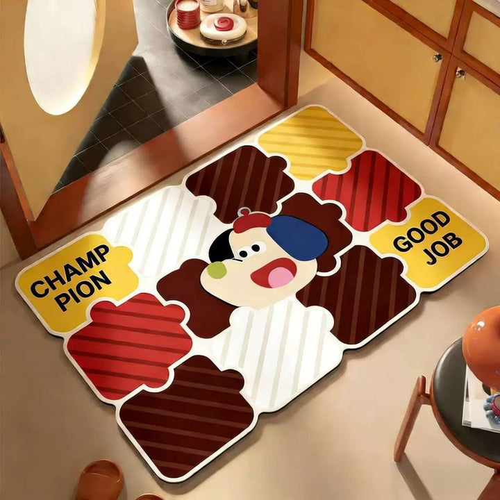 Playful Puzzle-Themed Area Mat